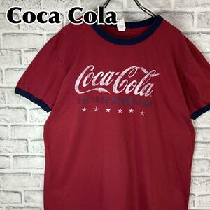 Coca Cola コカコーラ センターロゴ リンガー Tシャツ 半袖 輸入品 春服 夏服 海外古着 企業 会社 炭酸飲料 ロゴ ヴィンテージ