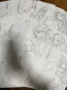 手描きイラスト ＊ラフ25枚セット②＊ウマ娘　セーラームーン　ボンバーガール　その他＊B5＊