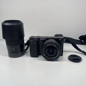 1円〜 12M SONY α6000 SELP1650 ミラーレス一眼カメラ ソニー 動作未確認 レンズ E3.5-5.6/PZ 16-50 E4.5-6.3/55-210 OSS ストラップ 82