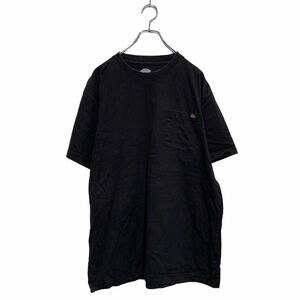 中古 古着 Dickies 半袖 ロゴTシャツ L ブラック ディッキーズ クルーネック 胸ポケット 古着卸 アメリカ仕入 a604-5305