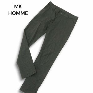 MK HOMME ミッシェルクラン オム 通年 モクロディスタイル★ メランジ スリム ストレート パンツ Sz.48　メンズ グレー　A4B04304_8#R