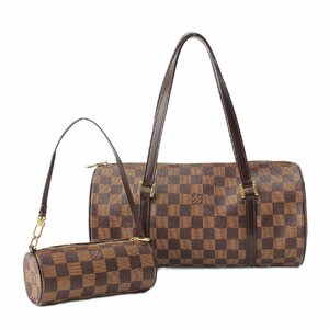 【ルイヴィトン】Louis Vuitton ダミエ パピヨンGM 親子バッグ パピヨン ハンドバッグ ミニポーチ N51303 ブラウン【中古】211662