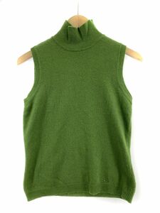 BENETTON ベネトン ウール100% ハイネック ノースリーブ ニット セーター sizeなし/緑 ◇■ ☆ ebb9 レディース