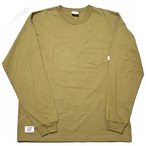 WTAPS【ダブルタップス】Tシャツ　X 01　カーキ　長袖　メンズ【中古】