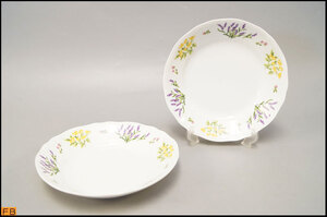 1150-美品◆ナルミ プレート ファインチャイナ パスタ皿 深皿 2枚 ペア Fine china NARUMI