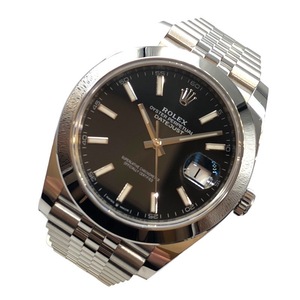 ロレックス ROLEX デイトジャスト41 126300 ブラック ステンレススチール SS 腕時計 メンズ 中古