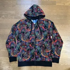 レア、アディダス総柄パーカー　Supreme ストリート