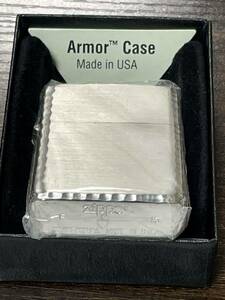 zippo アーマー 3面刻印 両面シャインレイカット Heavy Wall Armor Case 2015年製 silver シルバー 初期型 デットストック ケース 保証書