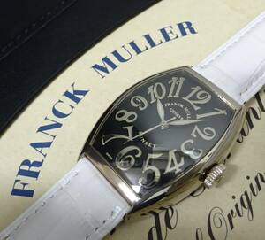 K18WG 金無垢 FRANCK MULLER フランクミュラー 5850 サンセット 黒文字盤 メンズ 自動巻 国際保証書あり 純正内外箱あり 本物