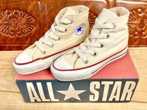 ★☆90s!USA!レア!コンバース ALL STAR 17cm 生成り converse オールスター ハイカット ホワイト キッズ デッド ビンテージ 194☆★