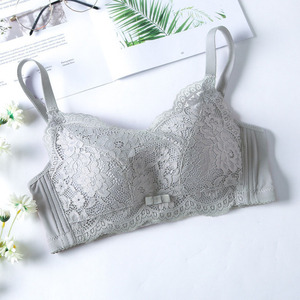 ☆ ライトグレー ☆ 36/80AB ☆ ブラジャー pmybra1212 フルカップブラ ノンワイヤー レース ブラジャー ブラ ノンワイヤーブラ 盛れる