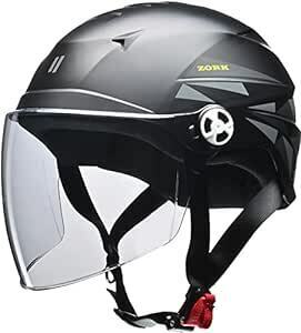 [リード工業] バイク用ハーフヘルメット ZORK (ゾーク) マットブラック 大きめフリー (60~62cm 未満) -