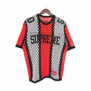 シュプリーム Supreme ■ 23SS 【 Crochet Football Jersey 】 クロシェ フット ボール ジャージ 半袖 Tシャツ　34045