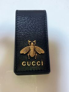 GUCCI／レザー マネークリップ／蜂 ブラック　コレクション　中古　ブランド　 グッチ　クリップ　