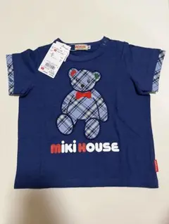 ミキハウス　ベア　チェック　Tシャツ　80