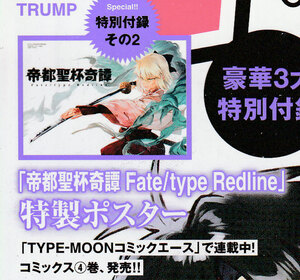 ◆ 雑誌付録 【 帝都聖杯奇譚 Fate / type Redline 】 特製ポスター ◆23ya3