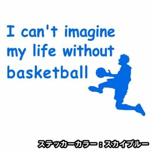 ★千円以上送料0★(30cm) 【バスケットボールなしの人生は考えられない】ブザービート、NBA、車のリアガラス用ステッカーにも最適(3)