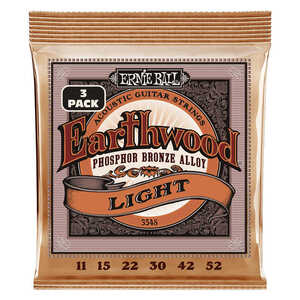 3パック アーニーボール アコギ弦 3548Light ライト フォスファーブロンズ Earthwood Phosphor Bronze 11-52 ゲージ ERNIEBALL