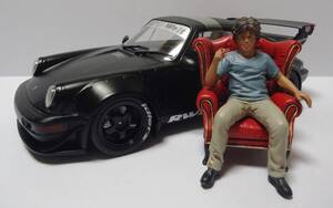 ★中井啓 チェアー・フィギュア付★ソリド　1/18　ポルシェ・964 RWB BODYKIT ダースベイダー　mattblack　2022 マットブラック