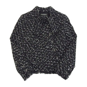 シャネル ココマーク ツイード ボウタイ ジャケット P29309V19329 レディース ブラック CHANEL 中古 【アパレル・小物】