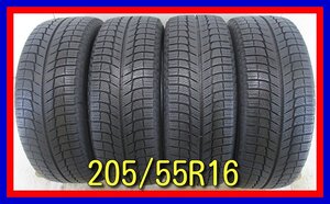 ■中古タイヤ■　205/55R16 94H MICHELIN X-ICEXI3 カローラ プリウス 86 インプレッサ等 冬タイヤ スノー 激安　送料無料　A428