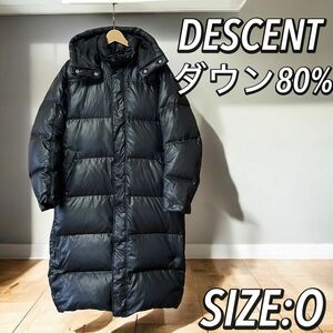 【良品】DESCENT デサント　スポーツウェア　ベンチコート　ダウンコート　黒　ブラック　大きいサイズ　O XL