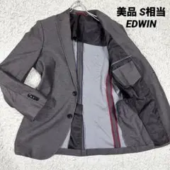 【美品】EDWIN エドウィン　テーラード　デニム調　Sサイズ　チャコール