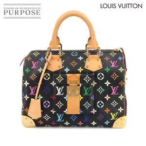 新品同様 ルイ ヴィトン LOUIS VUITTON モノグラム マルチカラー スピーディ 30 ハンド バッグ ノワール M92642 ブラック 90256269