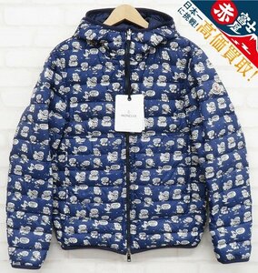 3J3462/未使用品 MONCLER プリントリバーシブルダウンジャケット モンクレール