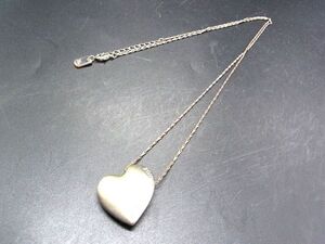 ■美品■ ARMANI EXCHANGE アルマーニエクスチェンジ ハート ネックレス ペンダント アクセサリー レディース シルバー系 DF0604