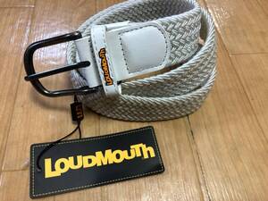 ・スピード発送 LOUDMOUTH(ラウドマウス) ゴルフ ストレッチメッシュベルト 761-958(WHITE)