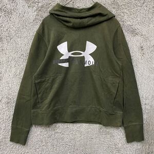 UNDER ARMOUR アンダーアーマー スウェット パーカー プルオーバー サイズL グリーン 緑 レディース トップス 最落なし （L7）