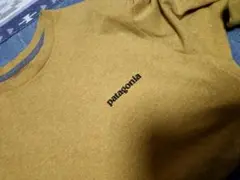 patagonia パタゴニア マスタード色 ロゴTシャツ XS