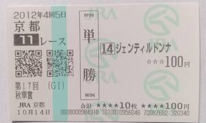 12年　秋華賞　ジェンティルドンナ　現地的中　