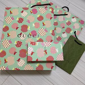 グッチ　GUCCI 空箱 リボン ボックス　バッグ　大きいサイズ　財布　ショップ袋　ショッパー　りんご柄