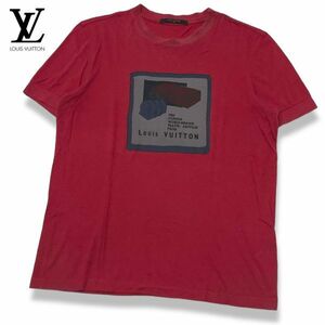 40 国内正規品 LOUIS VUITTON ルイヴィトン MTJR05JDY 半袖コットン ロゴ プリント Tシャツ LOGO S/S T-SHIRT クルーネック S レッド