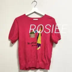 ROSIEE  ロージー  パリジェンヌ  インターシャ  半袖ニット  ピンク