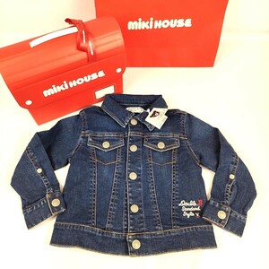 新品未使用 ミキハウス ダブルビー ストレッチ デニムジャケット 100 春 秋 冬 MIKI HOUSE DOUBLE.B 箱あり 男の子 女の子