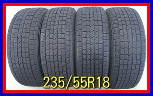 ■中古タイヤ■　235/55R18 100Q NANKANG RUNSAFA SN-1 ハリアー等 冬タイヤ スタッドレス 激安　送料無料　A127