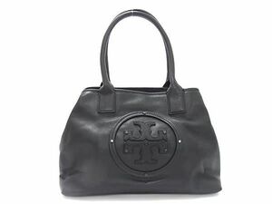 1円 ■美品■ TORY BURCH トリーバーチ レザー ミラー付き トートバッグ ショルダーバッグ 肩掛けかばん レディース ブラック系 BM1632