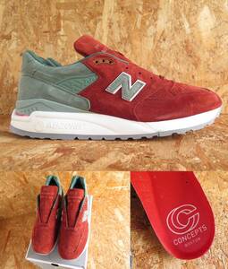 新品本物 USA製 30cm 別注モデル ニューバランス M998BMG US12 オールスエード コラボ CONCEPTS NEW BALANCE M991 M992 M1400 M1300 BOSTON