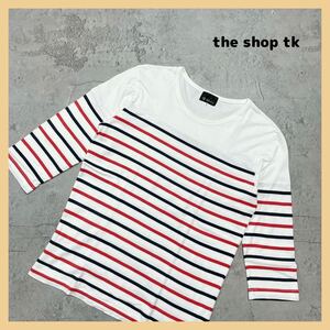  ザショップティーケー the shop tk タケオキクチ ボーダーTシャツ 7分袖 半袖Tシャツ トップス メンズ サイズM 玉FL1181