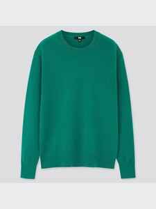 ①☆送料無料☆UNIQLO メンズ カシミヤクルーネックセーター GREEN Mサイズ 新品未使用品 グリーン 緑 ユニクロ