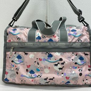 □5214 LeSportsac レスポートサック レディース ボストンバック 2way ショルダーバッグ 軽量 旅行用 トラベル カジュアル アニマル 動物