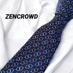 ZENCROWD ゼンクラウド 紺 ドット 日本製 ネクタイ th5