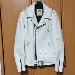 666 トリプルシックス ダブルライダースジャケット ホワイト 白 36 ステアハイド 牛革 日本製 lewis leathers ルイスレザー schott 