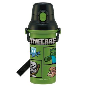 ☆ Minecraft ☆ 抗菌 食洗対応 直飲み ワンタッチボトル 480ml プラスチック製 水筒 キッズ 直飲み プラスチック ワンタッチ かわいい 480