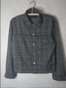 ｎ3572　SHIPS　シップス　グレー系　タータン　チェック　ジャケット風　シャツ　ネルシャツ　90ｓ　00年代　ビンテージ★Vintage