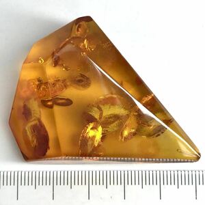 大粒!!(天然琥珀 91ct)j 50.6×36.9mm ルース 裸石 宝石 ジュエリー アンバー amber jewerly i 