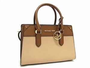 1円 ■美品■ MICHAEL KORS マイケルコース PVC×レザー ハンドバッグ トートバッグ レディース ブラウン系 FD0553